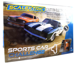 Scalextric Sports Car Challenge - Mustang / Camaro 1:32 Slot Car Race Set C1445T