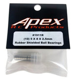 Apex RC Products 5x8x2.5mm Rubber Shielded Ball Bearing - 10 Pack #1911R