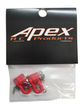 Apex RC Products 1/10 RC Rock Crawler Scale Red Winch Shackles - 2pcs #4051