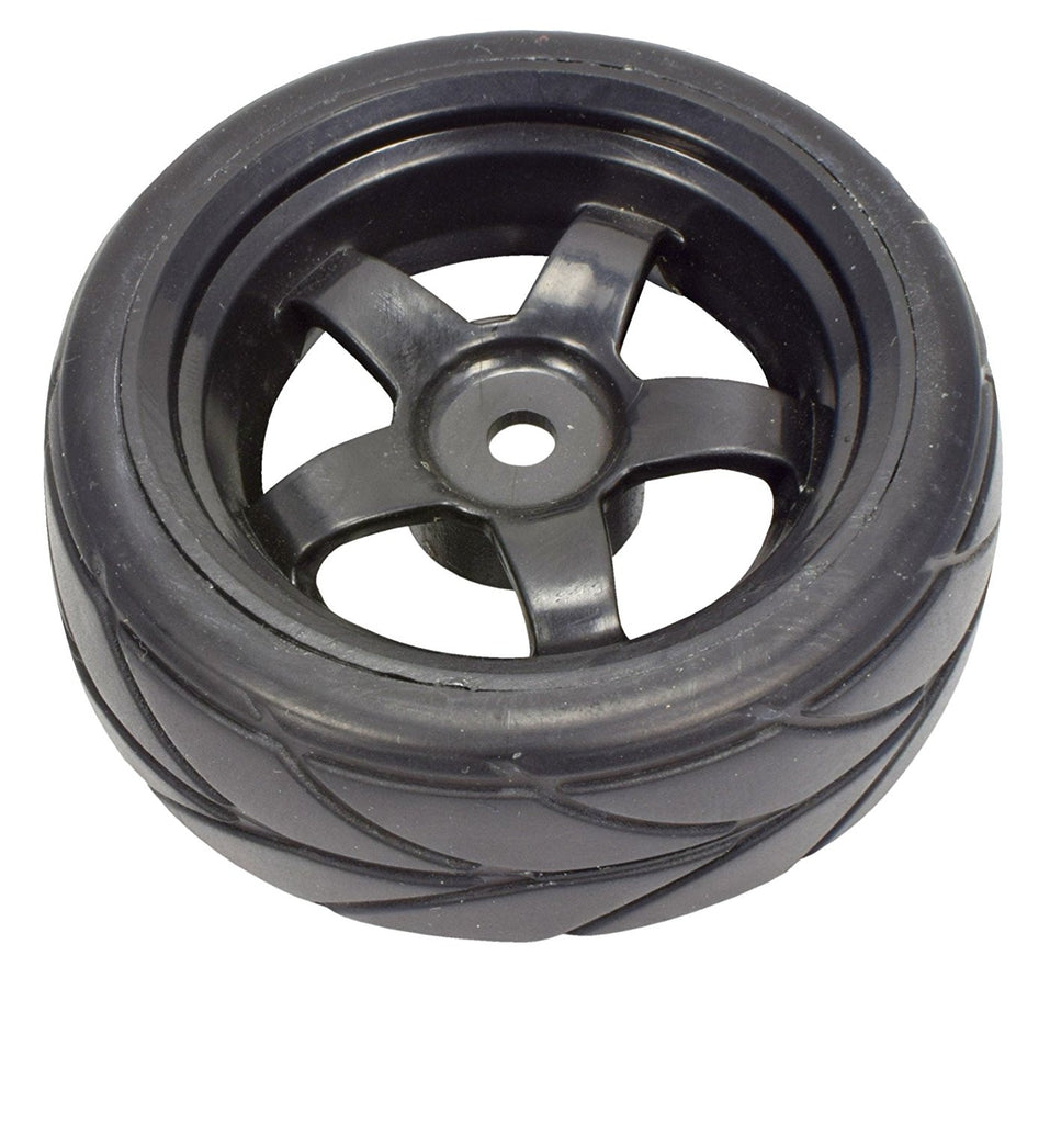 Apex RC Products 1/10 On-Road Black 5 Spoke Wheels & V Tread