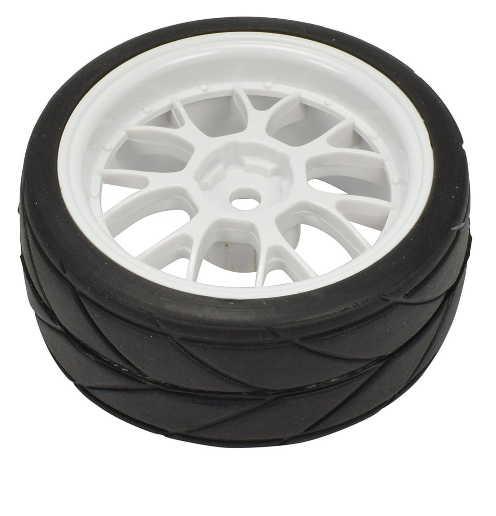 Apex RC Products 1/10 On-Road White Mesh Wheels & V Tread
