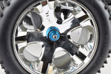 Apex RC Products Blue 4mm Aluminum Serrated Nylon Locknut Wheel Nut Set #9801