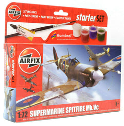 Airfix Supermarine Spitfire Mk.Vc Set W/ Glue, Paints, & Brush 1:72 Model A55001