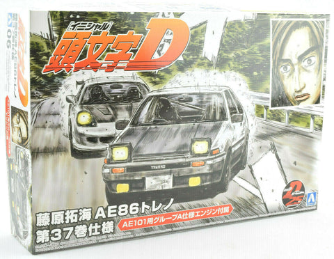 Aoshima Initial D Takumi Fujiwara Toyota AE86 Trueno 06 1/24 Model Car Kit 05961