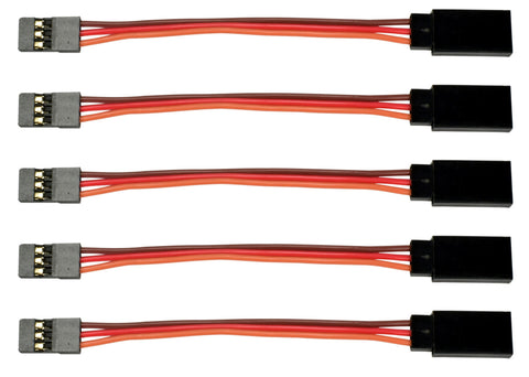Apex RC Products JR Style 3" / 75mm Servo Extension - 5 Pack #1002