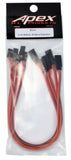 Apex RC Products JR Style 12" / 300mm Servo Extension - 5 Pack #1014