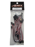 Apex RC Products 3" 6" 12" 24" Futaba Style Servo Extension Variety Pack - 4 each #1027