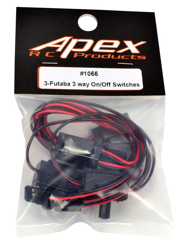 Apex RC Products Futaba Style 3 Way On/Off Switch W/ Charge Lead - 3 P ...