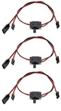 Apex RC Products JR Style 3 Way On/Off Switch W/ Charge Lead - 3 Pack #1056