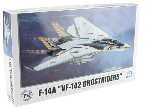 Premium Hobbies F-14A VF-142 Ghostriders 1:72 Plastic Model Airplane Kit 125V