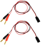 Apex RC Products JR Style Receiver Plug -> 4mm Banana Plug Charge Lead - 2 Pack #1421
