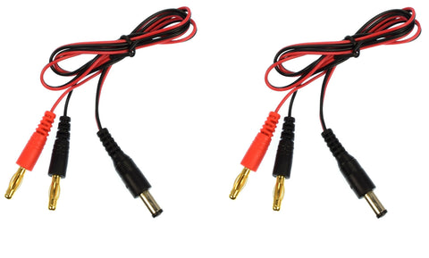 Apex RC Products Futaba Style Transmitter Plug -> 4mm Banana Plug Charge Lead - 2 Pack #1425