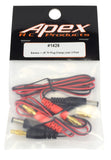 Apex RC Products JR / Spektrum Style Transmitter Plug -> 4mm Banana Plug Charge Lead - 2 Pack #1426