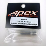 Apex RC Products 4x8x3mm Rubber Shielded Ball Bearing - 10 Pack #1910R