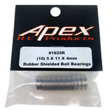 Apex RC Products 5x11x4mm Rubber Shielded Ball Bearing - 10 Pack #1925R