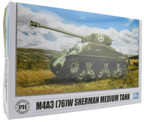 Premium Hobbies M4A3 (76)W Sherman Medium Tank 1:35 Plastic Model Tank Kit 210V