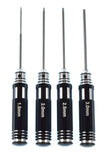 Apex RC Products 4pc 1.5mm 2.0mm 2.5mm 3.0mm Metric Allen Key Set W/ Aluminum Handles #2740