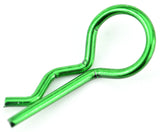 Apex RC Products Green 1/10 Large Bent RC Anodized Body Clips - 25pcs #4031GR