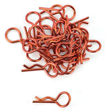 Apex RC Products Orange 1/10 Large Bent RC Anodized Body Clips - 25pcs #4031OR