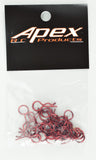 Apex RC Products Red 1/10 Large Bent RC Anodized Body Clips - 25pcs #4031RD