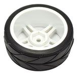 Apex RC Products 1/10 On-Road White Split 5 Spoke Wheels & V Tread Rubber Tire Set #5016