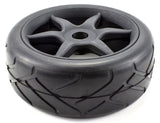 Apex RC Products 1/8 On-Road Black 6 Spoke Wheels & Super Grip Tire Set #6023