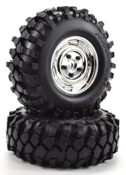 Apex RC Products 1.9" Chrome "K1" Wheels + 108mm "Muncher" Crawler Tires #6151