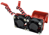Apex RC Products 540 / 550 Red Aluminum Heat Sink W/ Two 30mm Fans #8042-RD