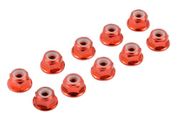 Apex RC Products Red 4mm Aluminum Serrated Nylon Locknut Wheel Nut Set #9804