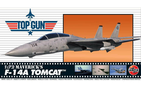 Airfix Top Gun Maverick's F-14A Tomcat 1:72 Scale Plastic Model Plane Kit A00503 - SALE