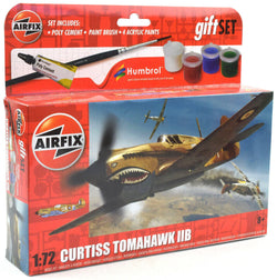 Airfix Curtiss Tomahawk IIB Set W/ Glue, Paints, & Brush 1:72 Model A55101A
