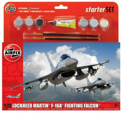 Airfix Lockheed F-16A Fighting Falcon W Glue, Paints & Brushes 1:72 Model A55312