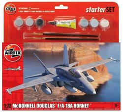 Airfix McDonnell Douglas F-18A Hornet W Glue, Paints & Brushes 1:72 Model A55313