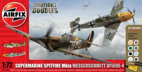 Airfix Dogfight Spitfire MkIa vs Messerschmitt Bf109E-4 1:72 Model Planes A50135 - SALE