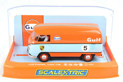 Scalextric "Gulf" Volkswagen Panel Van T1b DPR W/ Lights 1/32 Slot Car C4060