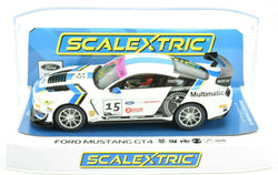 Scalextric "Multimatic" Ford Mustang GT4 DPR W/ Lights 1/32 Slot Car C4173