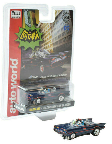 Auto World x Premium Hobbies Blue Comic Book 1966 Batman Batmobile HO Slot Car CP7811