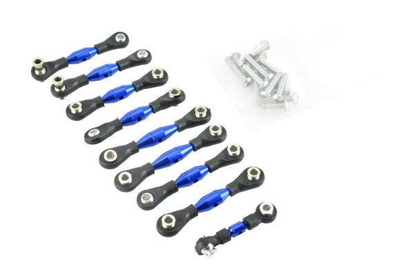GPM Racing Traxxas 4-Tec 2.0 Blue Aluminum 9pc Tie Rod Set GT160-B-BEBK