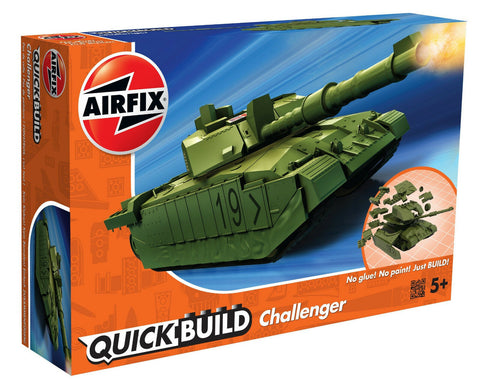 Airfix QUICK BUILD Green Challenger Tank Snap Together Plastic Model Kit J6022