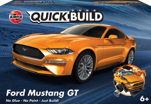 Airfix QUICK BUILD Ford Mustang GT Snap Together Plastic Model Car Kit J6036