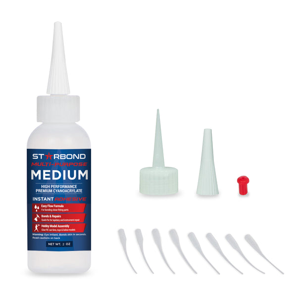 Starbond 2oz EM-150 Multi-Purpose Medium CA Cyanoacrylate Glue W/ Tips & Cap